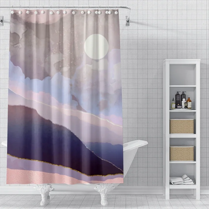 Home shower curtains for bathroom waterproof fabric Modern Nordic style bathroom Curtains shower curtain morandi ins Abstract