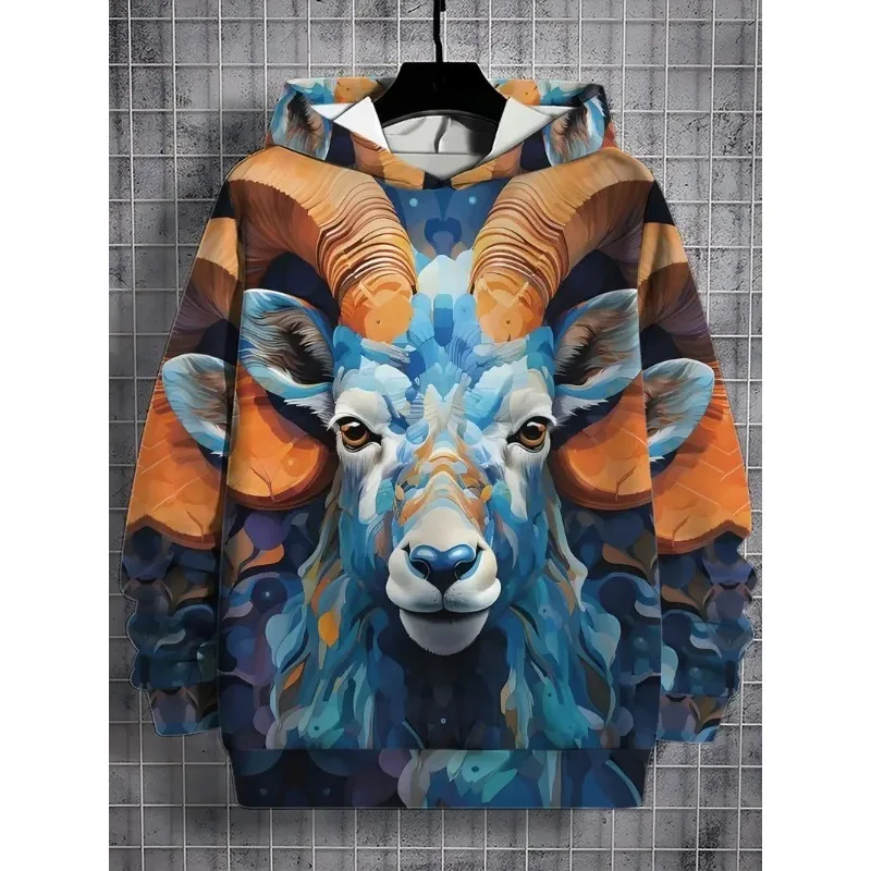 2025 أحدث الماعز التمويه متعة تيشرت رياضي الرجال والنساء ثلاثية الأبعاد مطبوعة هوديي عادية الشارع الاتجاه هوديي