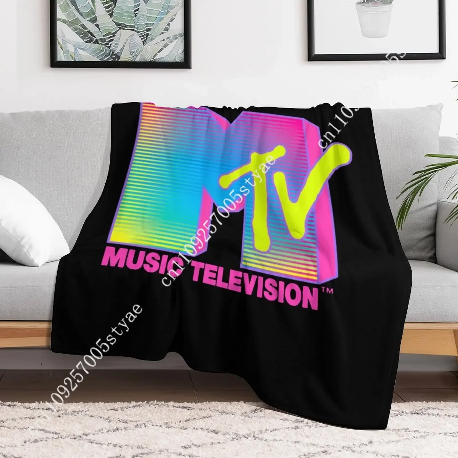 Mtv Music Television Flannel Blankets Are Soft Comfortable and Warm Perfect for Winter Naps Homes Offices Travel Camping