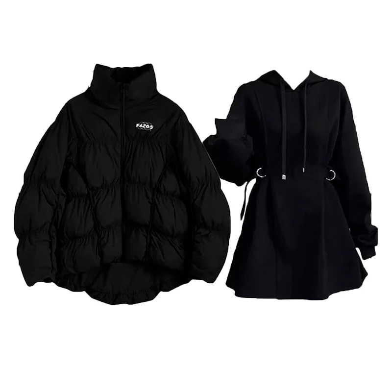 ملابس شتوية نسائية جديدة 2025 قطن Jaet Salt System Sle Slimming Dr الراقية ملمس مكون من قطعتين مجموعة Faionable Ense...