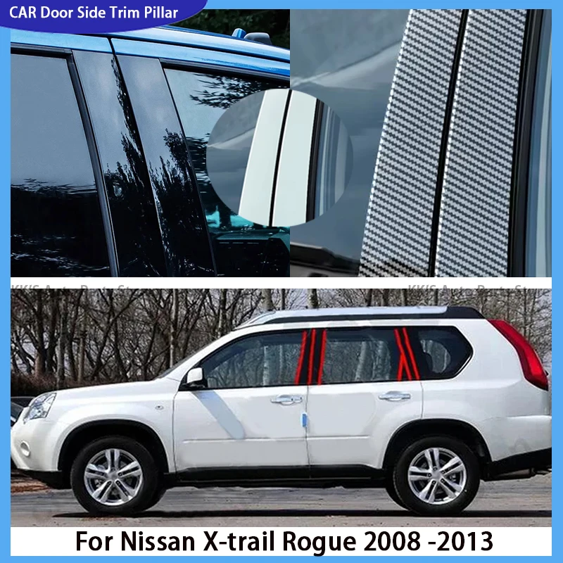 

Window Decal Pillar Posts Sticker Cover Door Trim Car Accessories Glossy Black Fit For Nissan X-trail Rogue 2008 2009 2010-2013