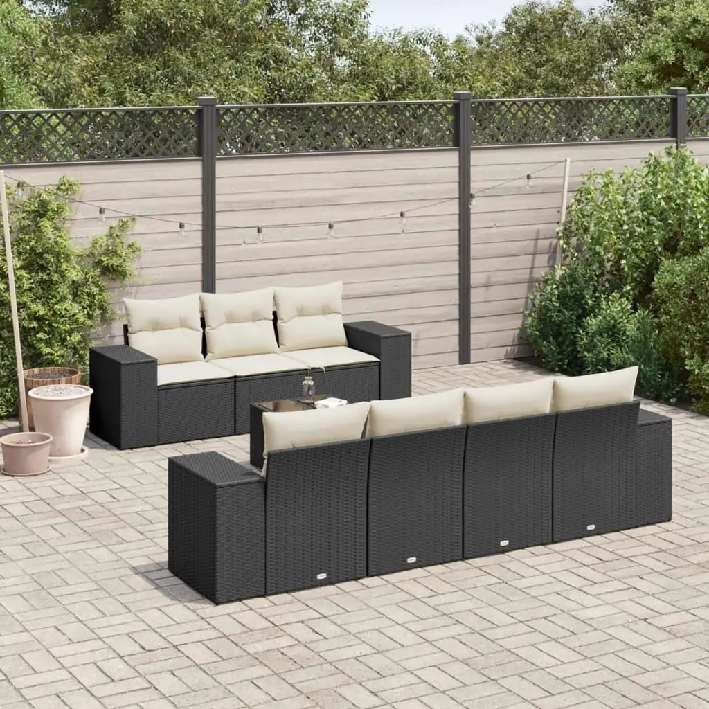 

Stylish Black Garden Sofa Set Outdoor Furniture Comfortable Seating for Patio Balcony Deck Relaxation