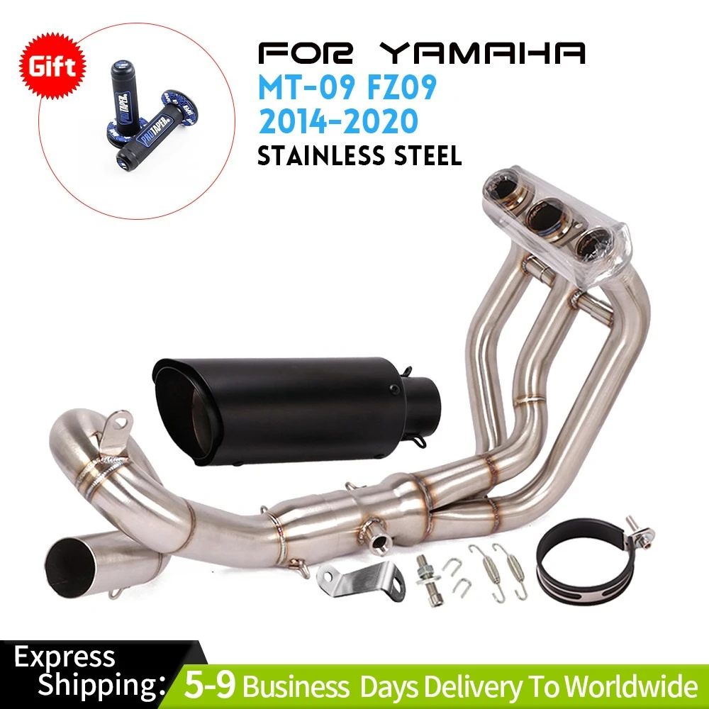 

For Yamaha XSR900 MT-09 FZ09 14-20 Black Exhaust Tips Muffler Header Front Pipe Exhaust Systems Exhausts Pipes