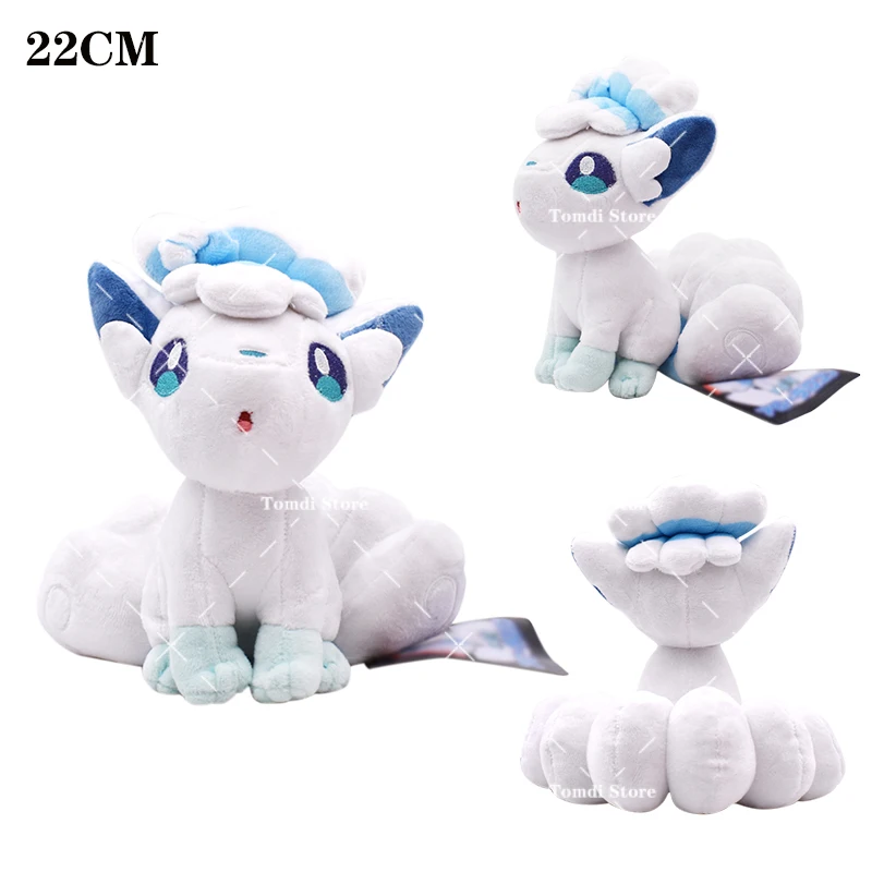 Pokemon Plush Toys Alolan Vulpix Ninetales Doll Cute Anime Ice Vulpix Plush Soft Stuffed Animal Toys Doll Christmas Gifts