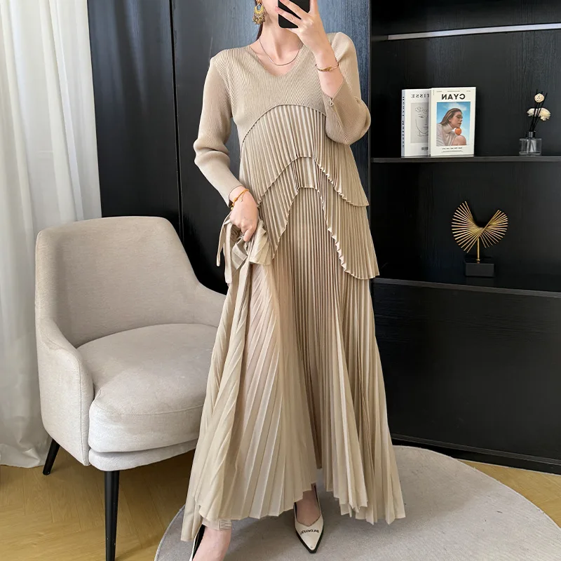 Directly From The Manufacturer Pleated Women's Dress 2025 Summer Miyake Pleated Handmade Pleated Elegant Casual Loose Dresses