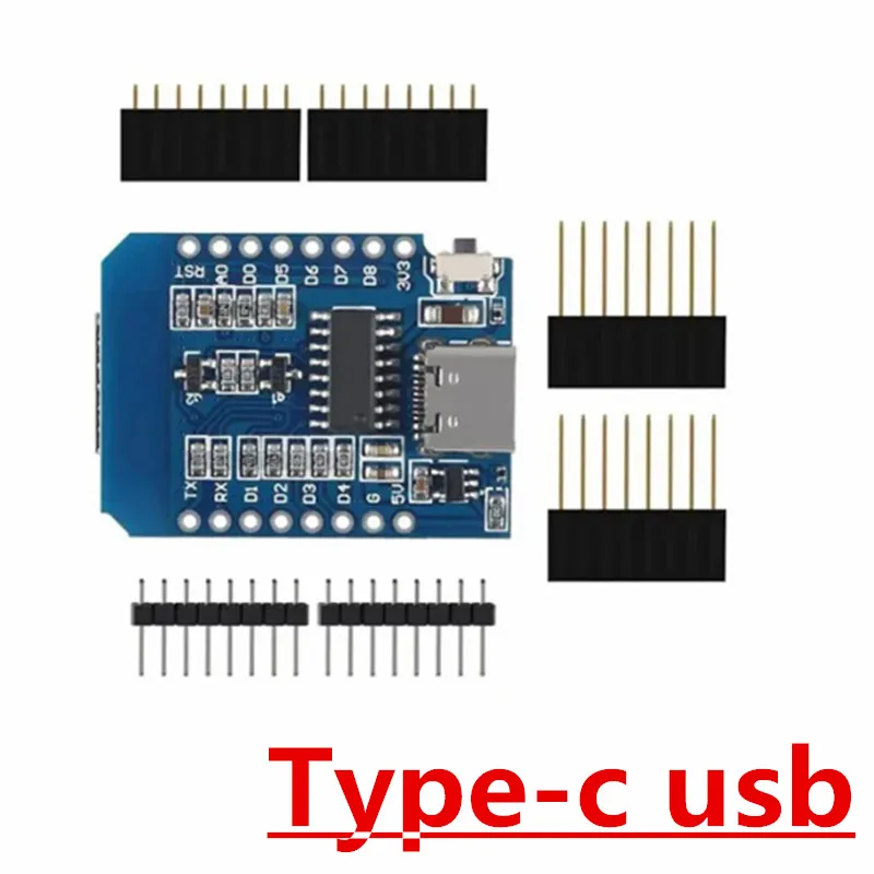 (1-5-10)pcs D1 Mini TYPE-C/Micro USB ESP8266 ESP-12F CH340G V2 Module WiFi D1 Mini Development Board 3.3V With Pin For Arduino