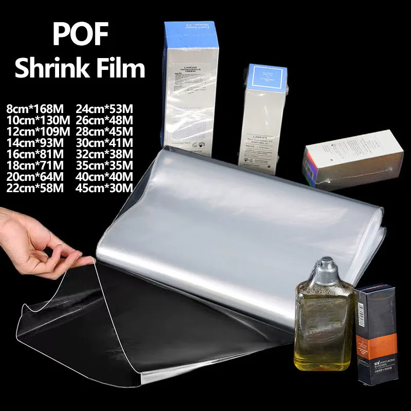 1Roll POF Heat Shrink Wrap Roll Film.For Books,Daily Necessities,Cosmetic Sealing Bag Shrink Film,Soap Candle Packaging Film
