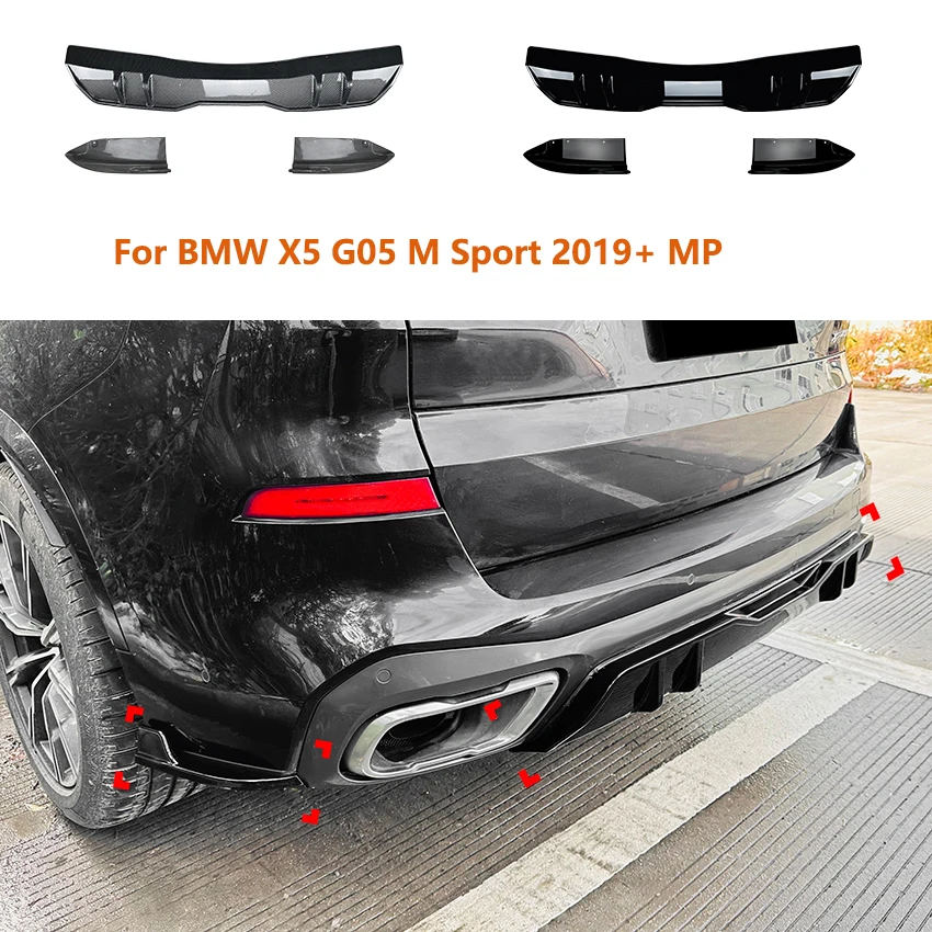 

For BMW X5 G05 M Sport 2019+ MP Car Rear Bumper Lip Rear Corner Kits Tail Spoiler Exterior Protector Modification Accessories