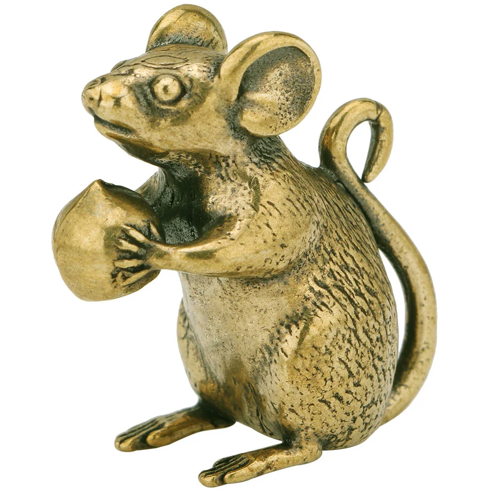 

Mice Statue Brass Mouse Ornament Figurine Office Computer Accessories Ornaments for Crafts