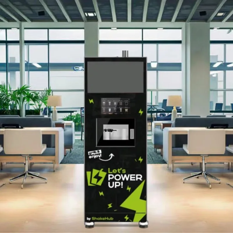 Gym Touchscreen Vending Robot Custom Dual Function Automatic Protein Shake Coffee Maker With UV Sterilization & SDK Interface