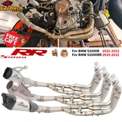 Full System Slip On For BMW S1000RR 2019 2020 2021 2022 S1000R 2021 2022 Motocycle Exhaust Front Link Pipe Modified Muffler