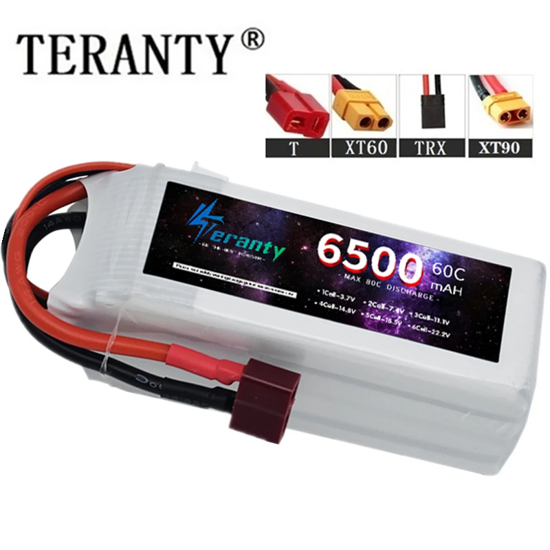 lipo-4s-148v-battery-6500mah-60c-80c-with-xt60u-f-plug-xt90-deans-connector-for-rc-fpv-quadcopter-helicopter-airplane-drone