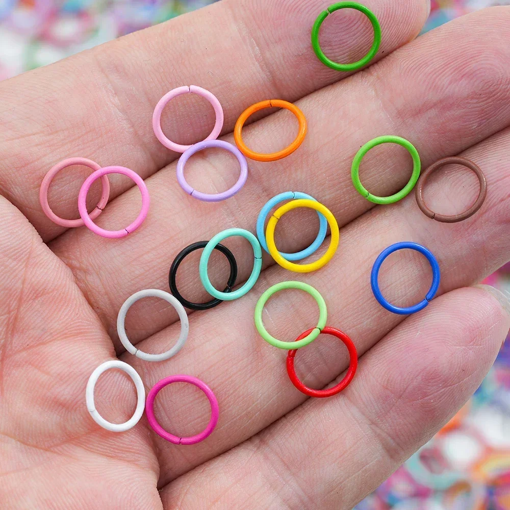 100Pcs Colorful  Open Single Rough Jump Ring Split Connecting Rings For DIY Jewelry Making wholesale Accessories