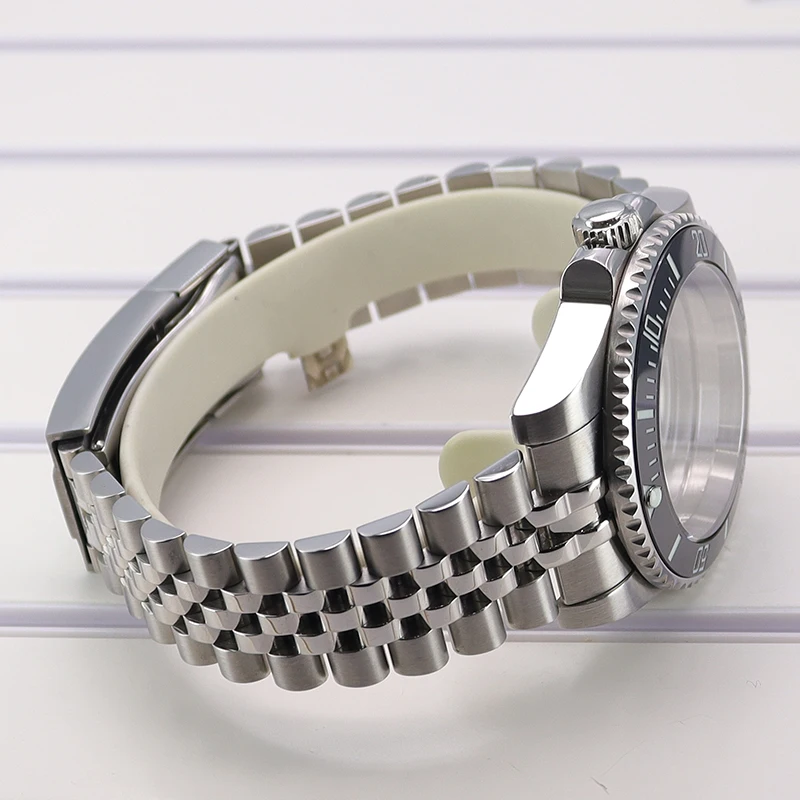 นาฬิกาผู้ชาย40มม. ชุดสร้อยข้อมือกระจกแซฟไฟร์สำหรับ Seiko NH34 NH35 NH36/38 Eta 2824 Miyota 8215การเคลื่อนไหว28.5 Submariner