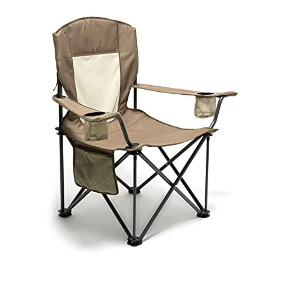 

Oversized Folding Camping Chair 500 LBS Heavy Duty Lawn Chairs with Portable Folding with Armrest Cup Holder Pocket ＆Bag for Ou