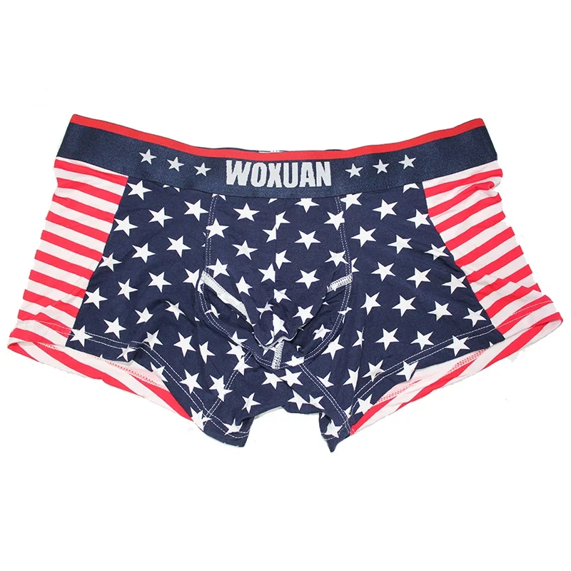 Fashion Underwear Cotton Men Boxer Shorts High-quality Panties USA Printed Striped Male Underpants Comfortable Boxers