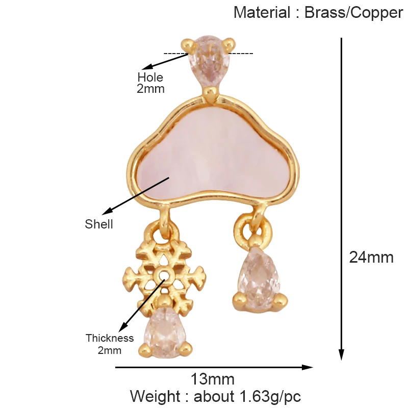 Trendy Mini Windmühle blinkende Bolzen Stern Sonne Mond Regenbogen Schneeflocke Charm Anhänger, Handwerk Schmuck Halskette Armband Zubehör S28 – Detail 16