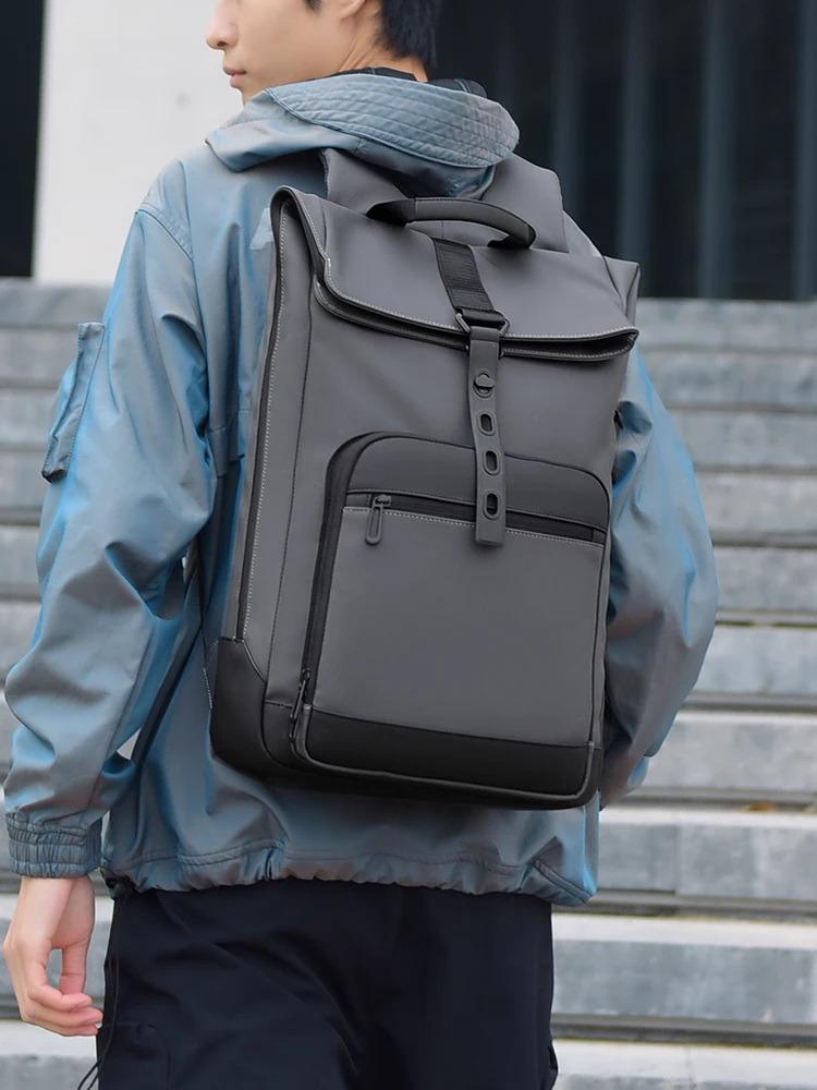 JXWARWOLF Beijing Xiong Wolf Men's Large Capacity Travel Backpack Fashionable Business Computer Bag Double Shoulder Bag