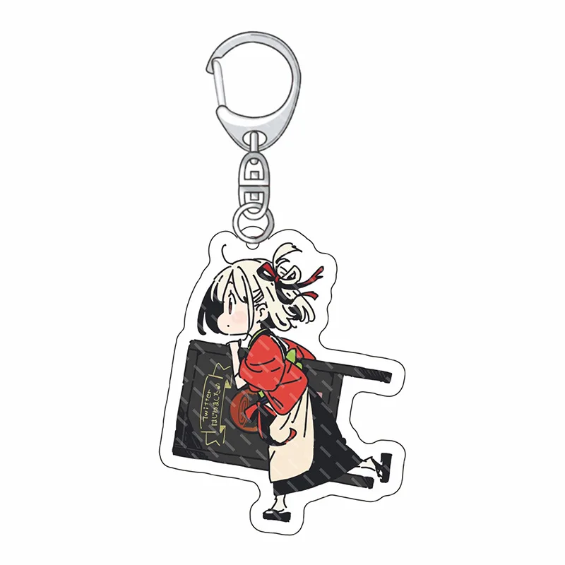 Anime Lycoris Recoil Figures Cosplay Keychain Inugami cambio chaveiro feminino Suisei Acrylic Key GiftS 6cm