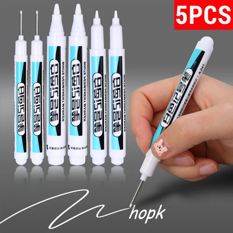 5-1-шт-белые-маркеры-маслянистые-водостойкие-перманентные-маркеры-для-рисования-гелевый-карандаш-шина-для-ноутбука-ручка-для-рисования-стекла-07-мм-1-мм-25-мм