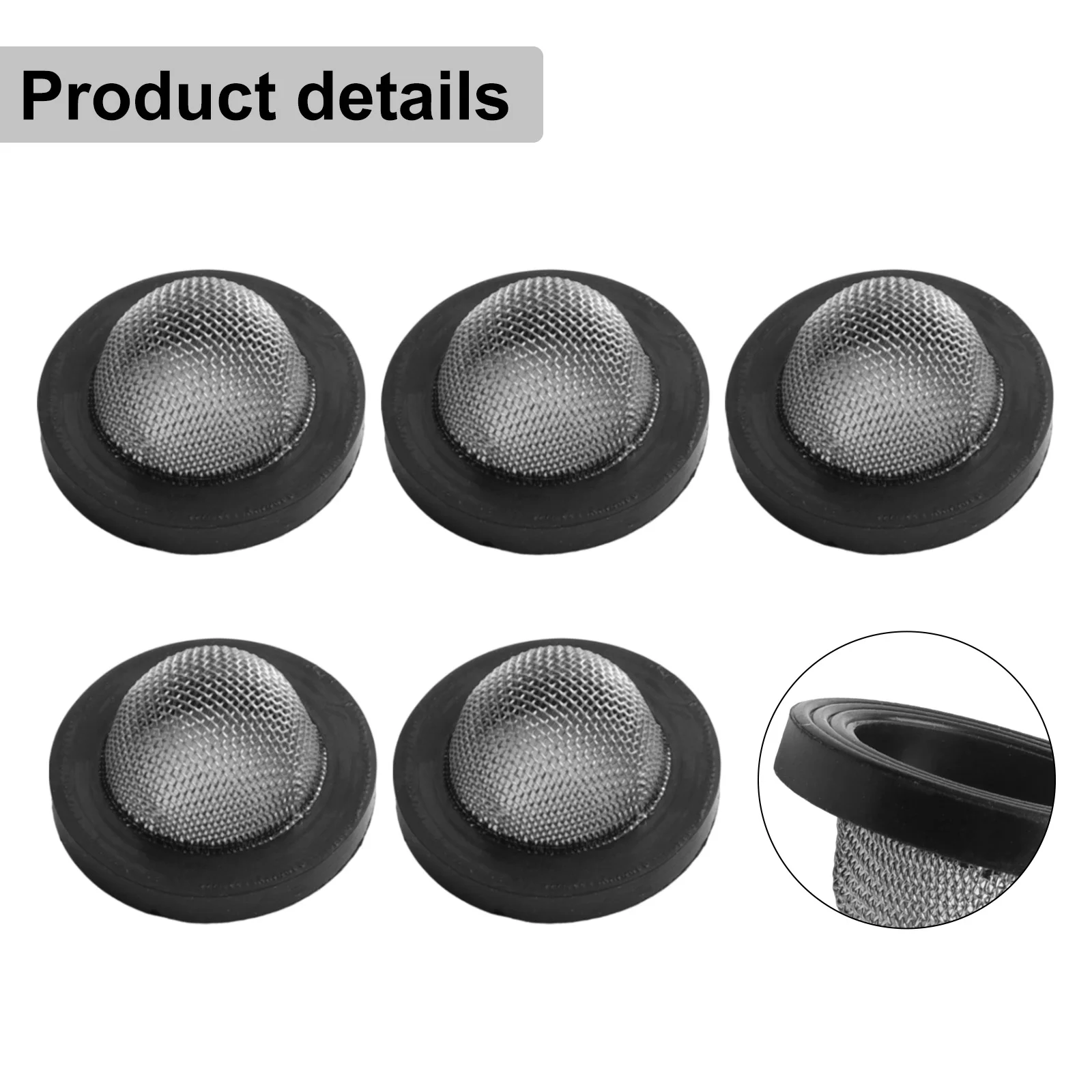 5PCS Mesh Sealing Pad With Filter Mesh Gasket Silicone Gasket (4 Points Black Mesh Convex Pad)