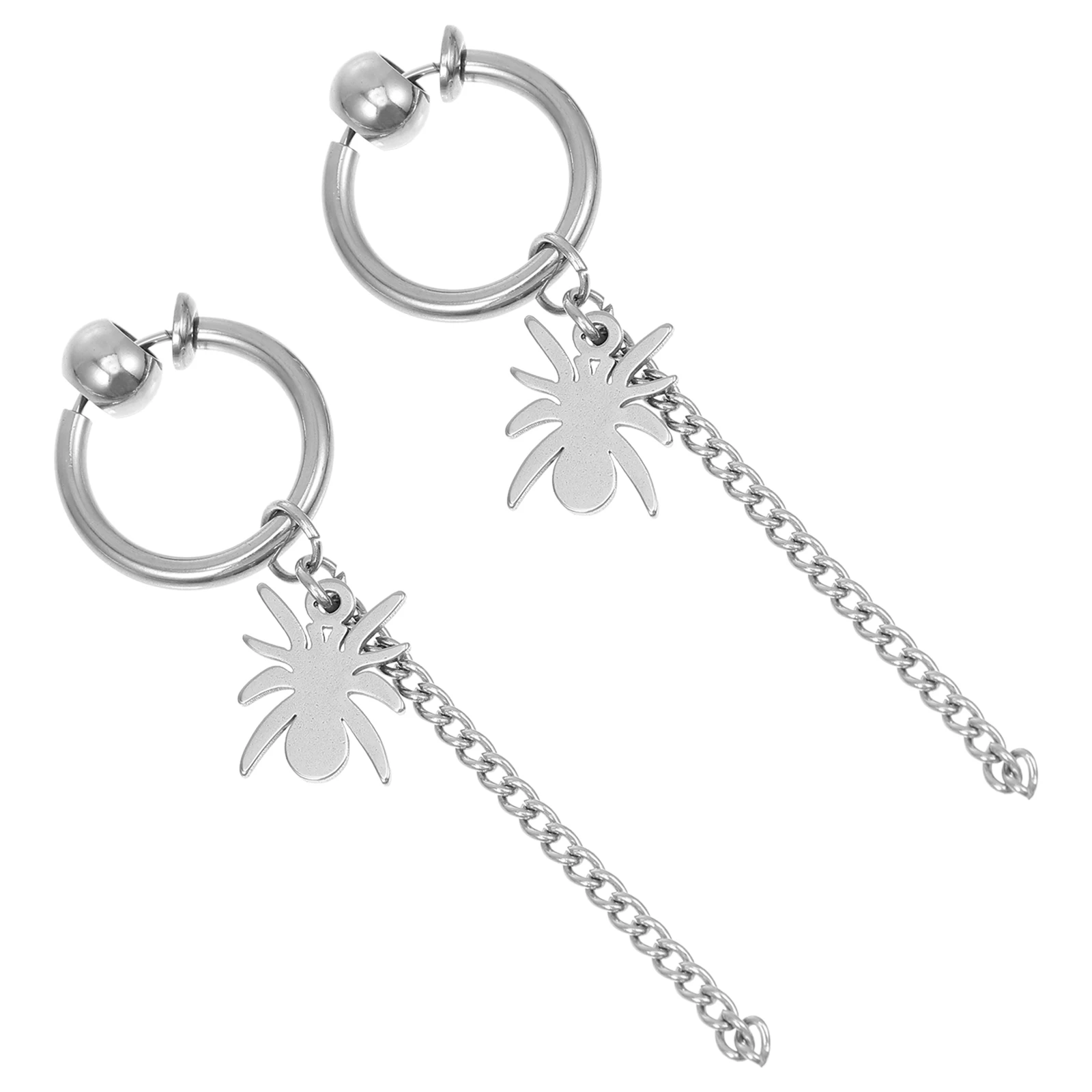 

Chain Earrings Attractive Dainty Tassel Dangle Spider Earing Halloween Stylish Jewelries Titanium Steel Daily Wear Eye-catching