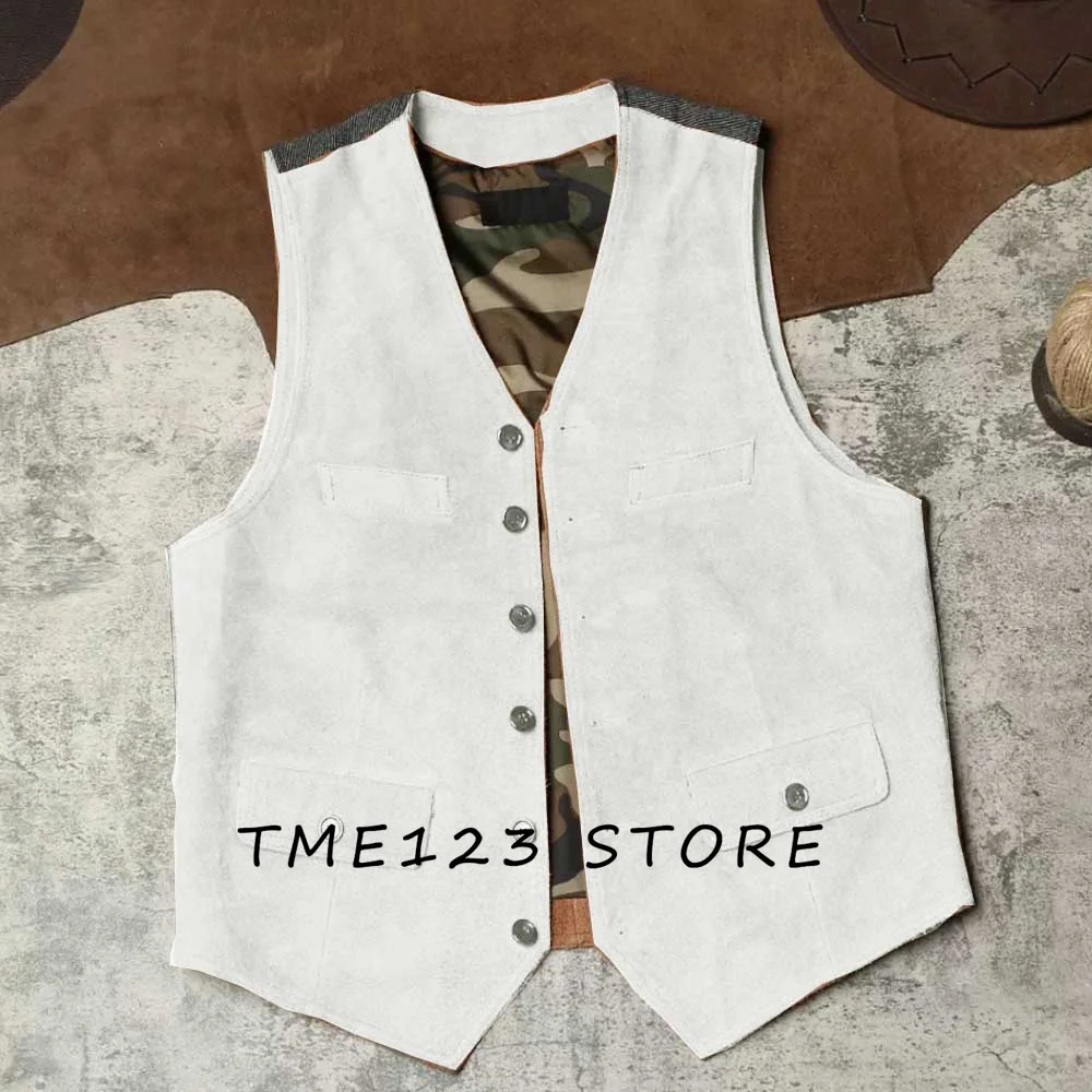 Men's Suede Casual Vest Suit Vest Man Vests for Men Wang Formal Man Ambo Gothic Chaleco Male Elegant Suits Waistcoat Gilet Mens