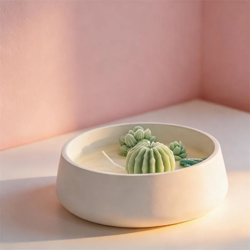 Round Concrete Flowerpot Cement Succulents Plants Pot Silicone Mold Big Size Plaster Tray Gypsum Storage Bowl Mould view 3