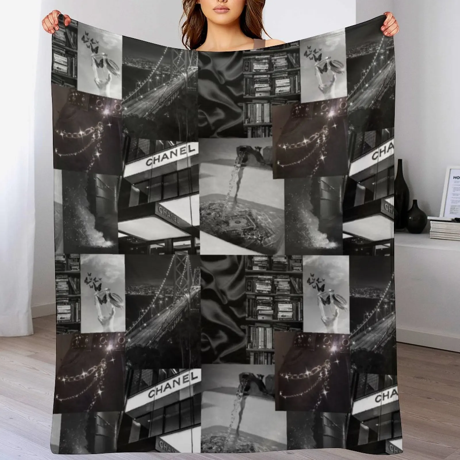 

Black Aesthetic Throw Blanket Decorative Throw Travel Picnic Blankets