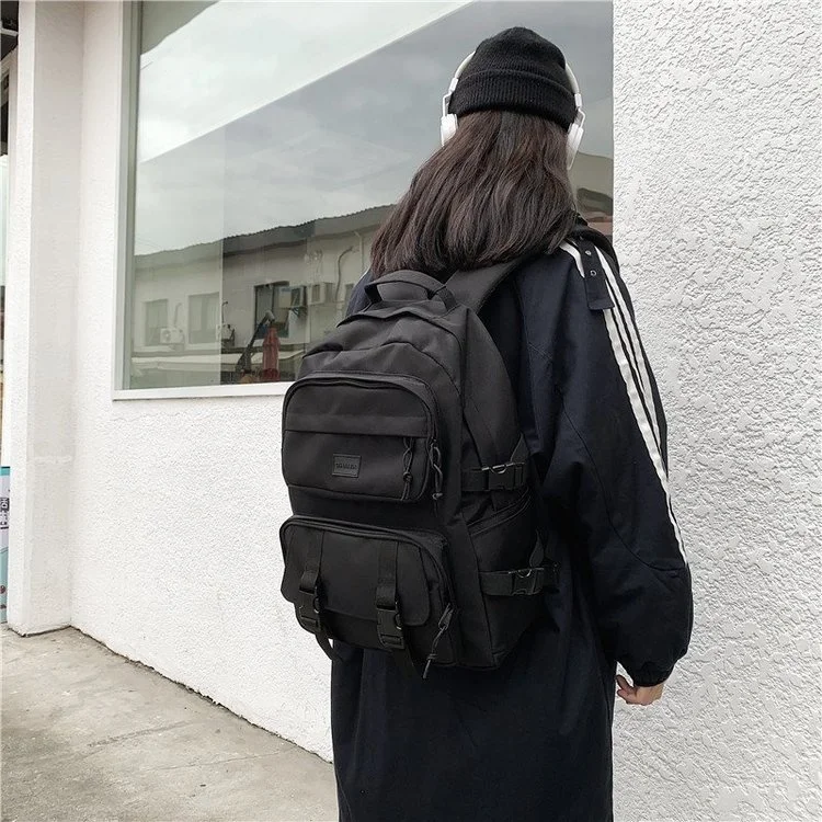 Men Multifunctional Casual Backpack Schoolbag Teenagers Travel Sports Fashion Bag Black School Pack for Male Female Women