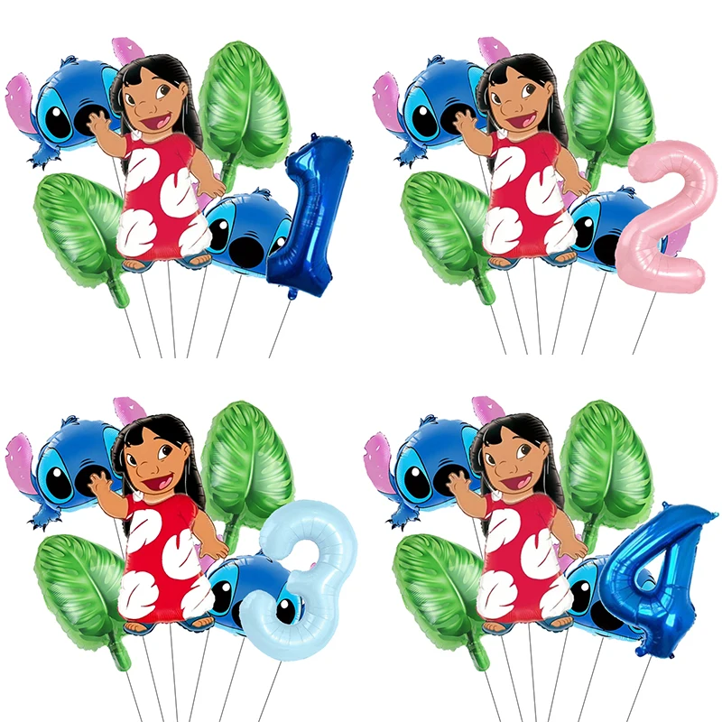 Ensemble de ballons en feuille à thème Lilo & Stitch, ballons en latex, décoration de fête d'anniversaire pour enfants, ballons numérotés, Globos