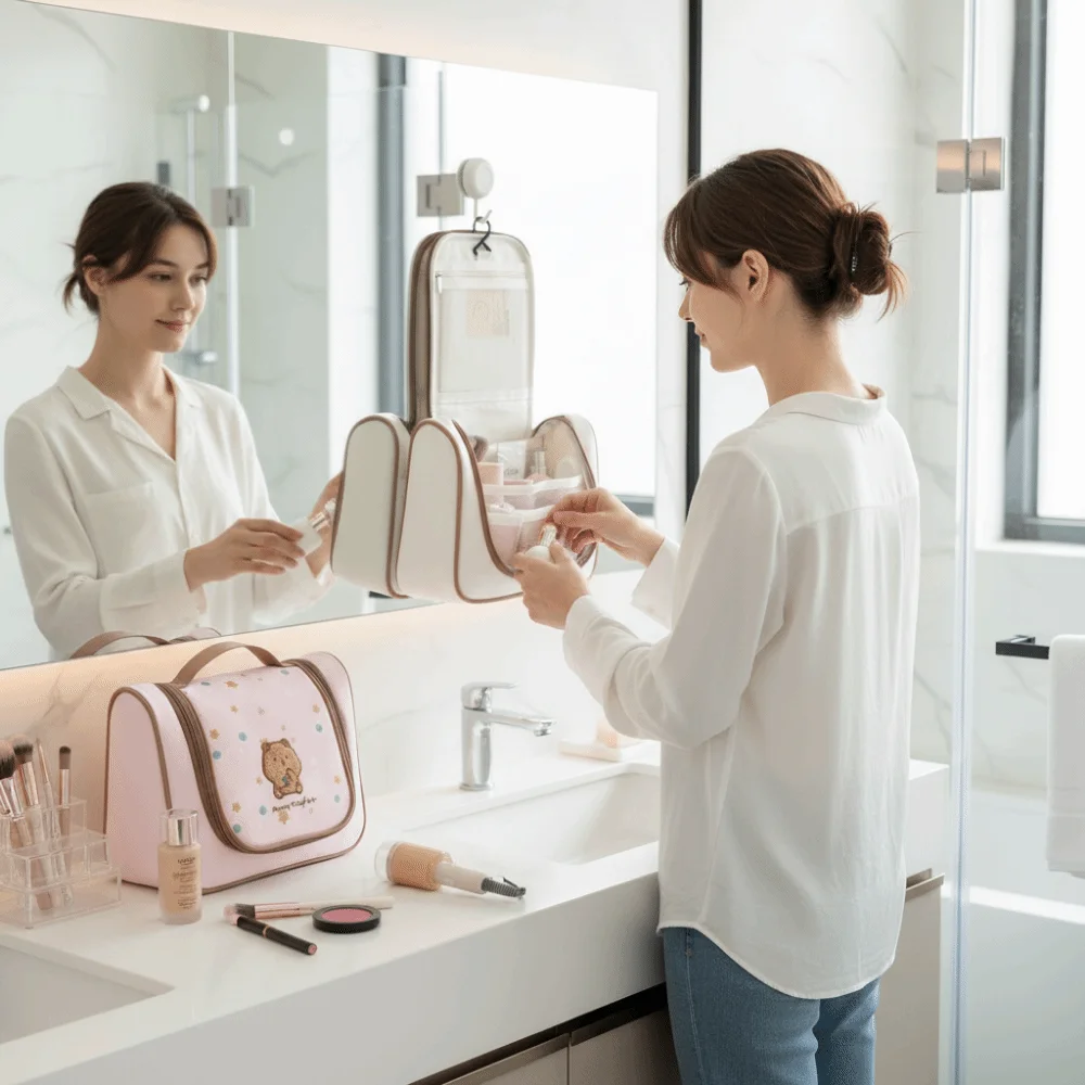 

Водонепроницаемая подвесная косметичка большой емкости, подвесной косметический органайзер, многофункциональный с крючком, косметичка