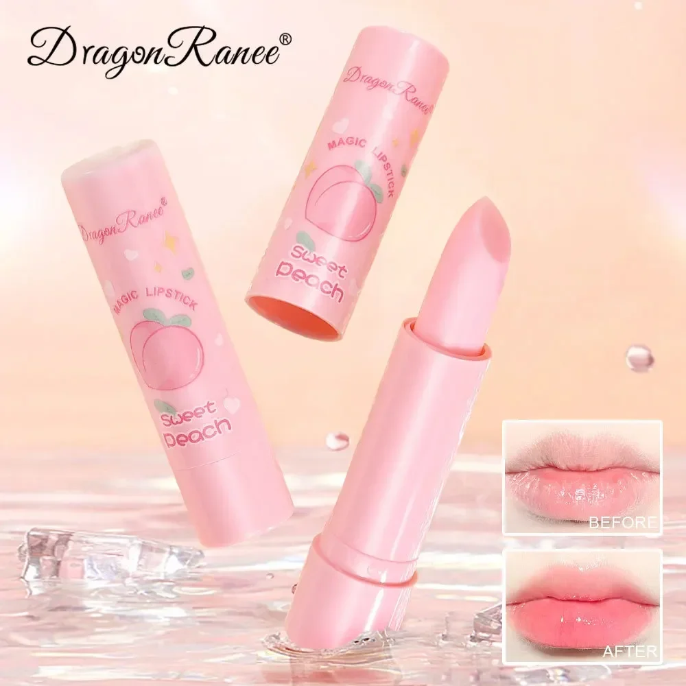 

Color Changing Lip Balm Temperature Change Tinted Lipstick Peach Moisturizing Long Lasting Waterproof Makeup Lip Care Cosmetics