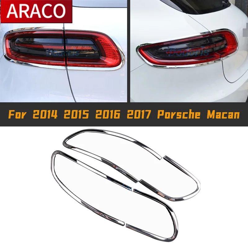 

For 2014 2015 2016 2017 Porsche Macan Aksesoris Mobil Styling Belakang Penutup Lampu Belakang Overlay Cahaya Bingkai Panel