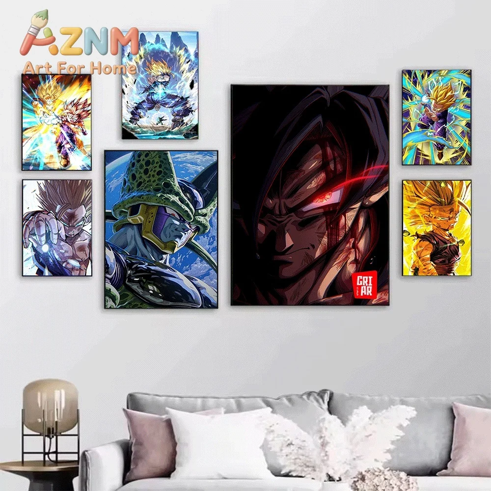 Dragon Ball Anime Canvas Wall Art No Frame Frieza Piccolo Cell Gohan Manga Print Painting Home Living Room Bedroom Decor Art P