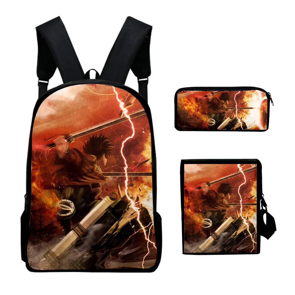 

Classic Novelty Attack on Titan 3D Print 3pcs/Set pupil School Bags Laptop Daypack Backpack Inclined shoulder bag Pencil Case