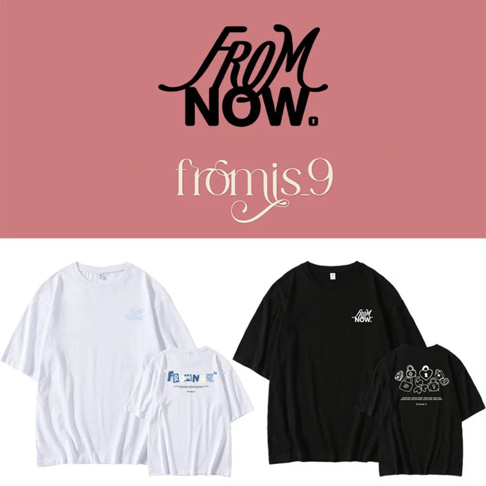 Fromis_9 FROM NOW Concert Cotton Short Sleeves Baek Jiheon Jiwon Nagyung Summer Printed Loose Cute T-Shirts Fans Support Clothes