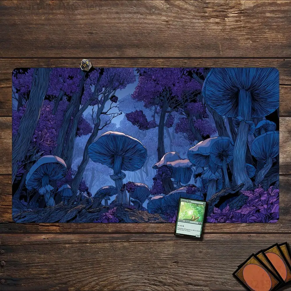 Fantasy Giant Mushroom Forest MTG Playmat Magic Card Battle Mat Non-Slip Durable 35X60CM Commander Playmat Tapete Magic MTG