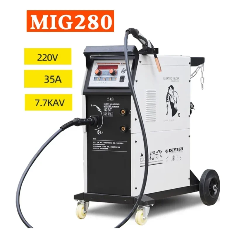 

MIG280 Digital Double Pulse Gas-shielded Welding Machine Car Welder for Aluminum,Iron,Copper,Stainless Steel Car Repair Tools