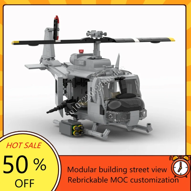 

671 шт. MOC на заказ Huey модель самолета комплект DIY собранный самолет обучающая сборная игрушка для детей креативный подарок на день рождения и Рождество