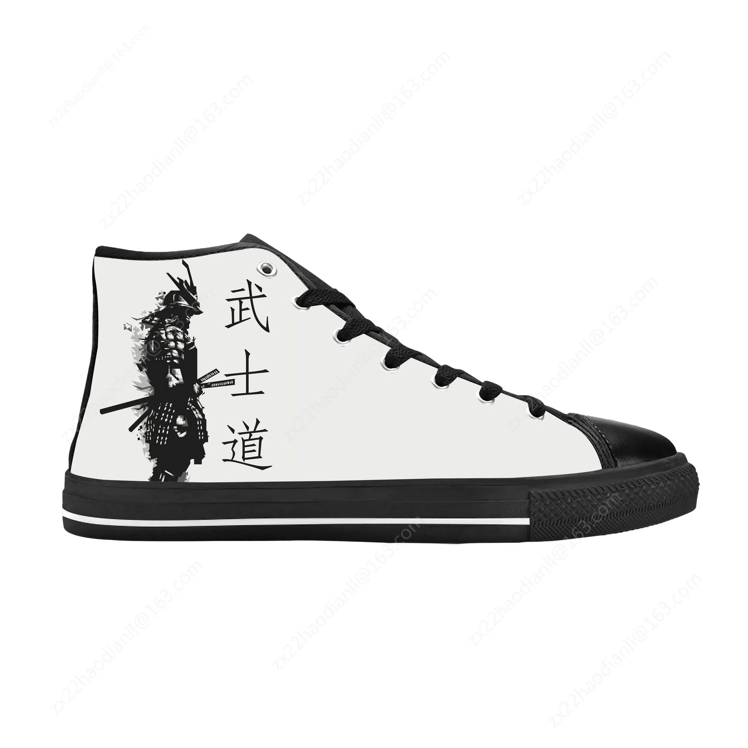 حار بوشيدو الساموراي الروح المحارب انمي ياباني عارضة القماش أحذية عالية أعلى مريحة للتنفس 3D طباعة الرجال النساء أحذية رياضية