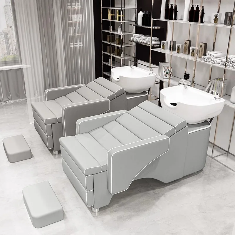 

Nordic Luxury Shampoo Chairs Modern Head Spa Massage Hair Salon Shampoo Bed Ergonomics Salon Furniture Silla Peluqueria FYSC