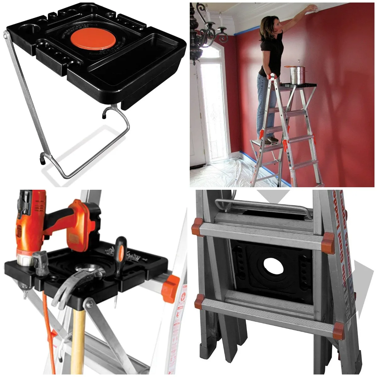 

Ladders, Project Tray, Ladder Accessory, Plastic, 25 lbs Weight Rating, (15012)