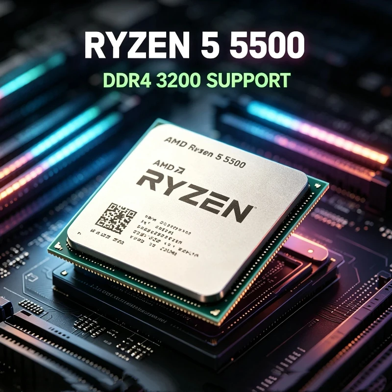 Multi-thread Processor Ryzen 5 5500 AM4 Desktop CPU 7NM ZEN3 6 Core 12 Thread 4.2GHz Boost 16MB Cache 65W Without Stock Cooler