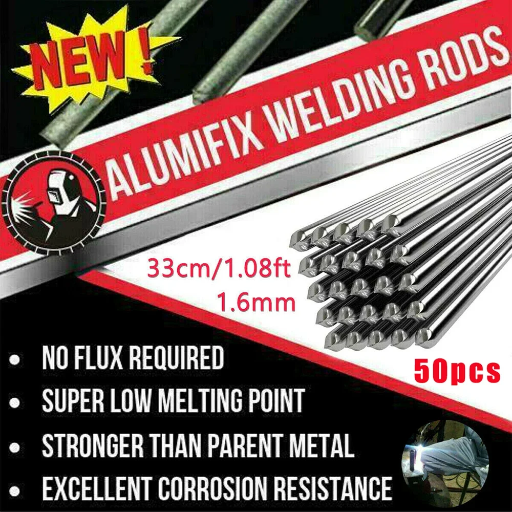 

Aluminum Aluminum welding wire Brazing Dia 1.6mm Electrode Flux-Cored Silver Solid Solution 1.08ft 33cm 50pcs New