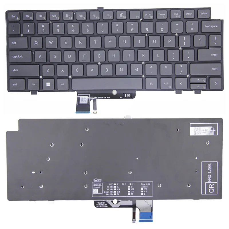 US Backlight Keyboard For Dell Latitude 7640 7340 7440 7450 Black Color
