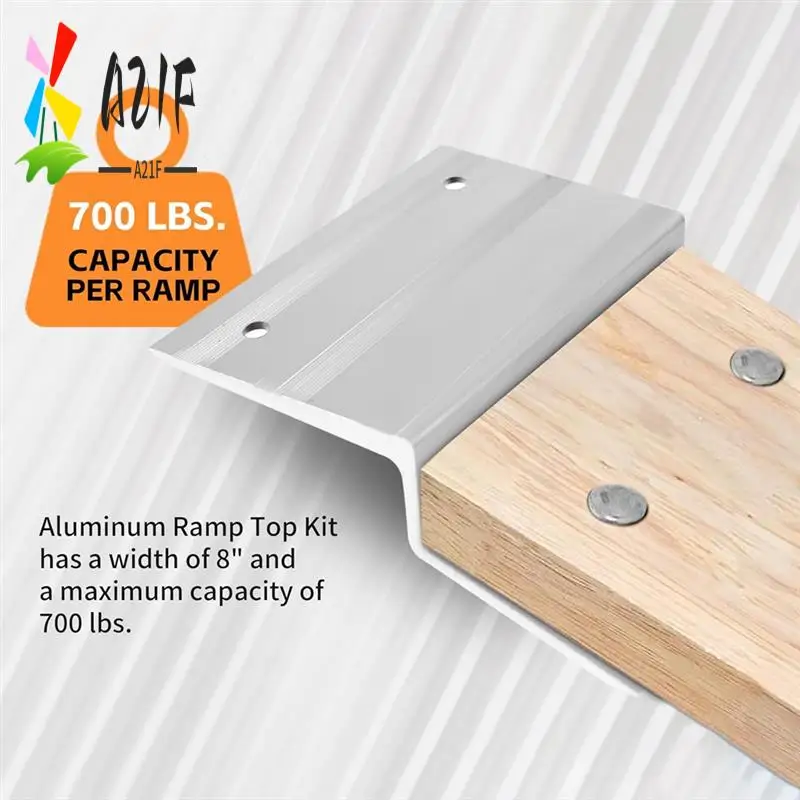 

A21F-2Pack Tooling Truck And Trailer Loading Ramp Kit, Aluminum Ramp Plate Kit Fit 2X8 Inch Oak Hardwoods For Car/Trucks
