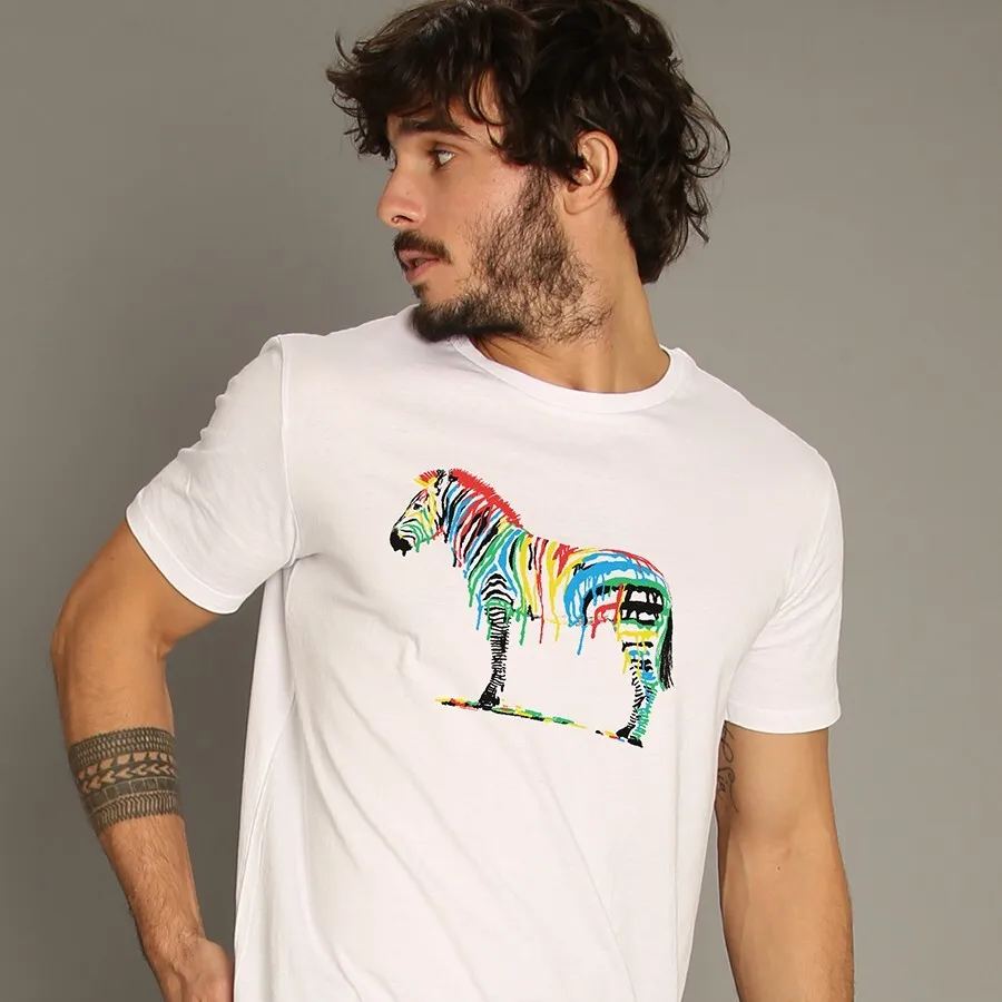 T-shirt Uomo Maniche Corte Colore Bianco FRESH PAINT
