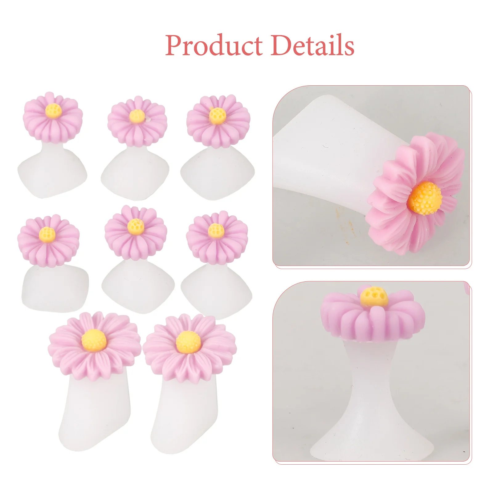 3 فواصل أصابع القدم من السيليكون على شكل زهرة الأقحوان، فواصل ناعمة ومريحة للأظافر، فواصل لأصابع القدم للصنادل المتدفقة #6