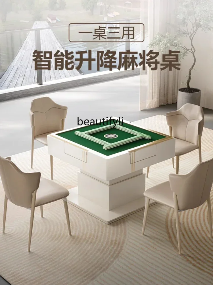 Lifting Coffee Table Dual-Use Mahjong Table Automatic Square Multi-Function Mahjong Tea Table All-in-One Machine